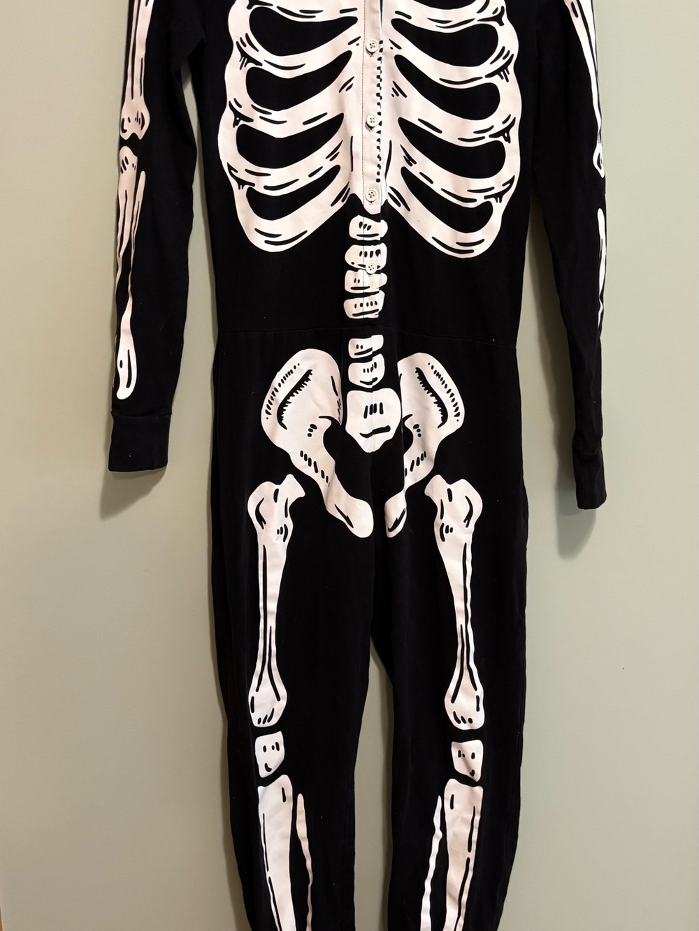Old Navy Black & White Skeleton One-Piece Pajama